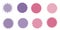 Violet, pink starburst, sunburst badges. Nine different color. Simple flat style Vintage labels.