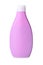 Violet plastic bottle with cosmetic product isolated