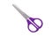 Violet plastic handle closed scissors