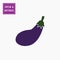 Violet, purple eggplant, aubergine icon.