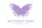 Violet Purple Liquid Butterfly Water Oil Paint Splash Icon Illustration