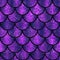 Violet and purple sparkling glitter scales seamless pattern