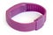 Violet rubber digital watch over white background