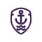 Violet sailor anchor shield outline badge emblem logo