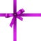 Violet Satin Gift Ribbon with Decorative Bow - Ornate Textile Decor