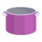 Violet saucepan icon cartoon vector. Food utensil