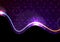 Violet shiny abstract background with glowing neon wave