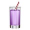 Violet smoothie in glass mockup, realistic style