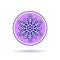 Violet snowflake round icon isolated on white