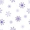 Violet snowflake seamless pattern for any design, print. Merry christmas  illustration