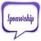 Violet square speech bubble with SPONSORSHIP text message