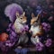 Violet Squirrel: Hyperrealistic Fantasy Painting With Rococo Wall Art