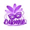 Violet vector carnival icons mask and sign.