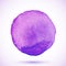 Violet vector isolated watercolor paint circle