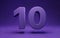 Violet velvet number 10. Indigo color font character