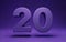 Violet velvet number 20. Indigo color font character