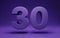 Violet velvet number 30. Indigo color font character