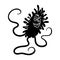 Violet virus icon in black style isolated on white background. Viruses symbol stock vector illustration.