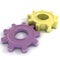 Violet and yellow gear wheels