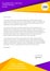 Violet and yellow modern letterhead