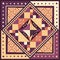Violet, yellow, orange geometric ethnic seamless pattern