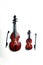 Violin and bass-viol  on white background