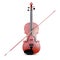 Violin and bow isolated. Front view. 3d rendering