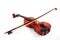 Violin with bow on white backg