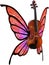 Violin, Butterfly Wings, Music, Isolated