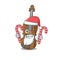 Violin Cartoon character in Santa costume with candy