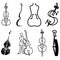 Violin, cello and bass icons