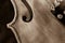 Violin close-up viewed from above- sepia toned