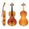 Violin or contrabass musical instrument with bow