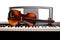 Violin on the desk electronic piano