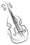 Violin drawing, illustration, vector