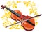 Violin and floral pattern