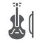 Violin glyph icon, music and instrument, cello sign, vector graphics, a solid pattern on a white background.