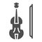 Violin glyph icon, musical and instrument, viola sign, vector graphics, a solid pattern on a white background.