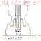 Violin hand drawn in cartoon character,acoustic instrument