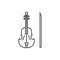 Violin line icon concept. Violin vector linear illustration, symbol, sign