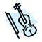 Violin line icon, music and instrument, sound sign vector graphics