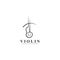 Violin logo design vector template for music course or concert