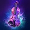 A violin magical item purple and spectral aesthetic generative AI