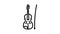 violin music instrument line icon animation