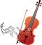 Violin with musical stave