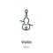 Violin outline vector icon. Thin line black violin icon, flat vector simple element illustration from editable music concept