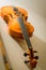 Violin. Profile violin. Four-stringed musical instrument of high tone