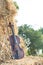 Violin resting on straw Division in the fields, the warm sun of