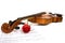 Violin, rose and music