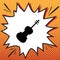 Violin sign illustration. Vector. Comics style icon on pop-art b